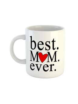 ARTBUG - White The Best Mom Ever Printed Ceramic Coffee Mug