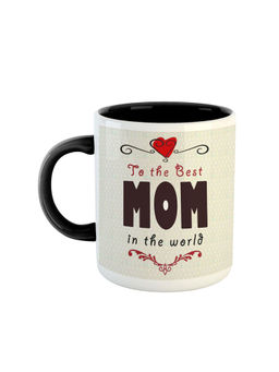 ARTBUG - Black The Best Mom In The World Printed Ceramic Coffee Mug