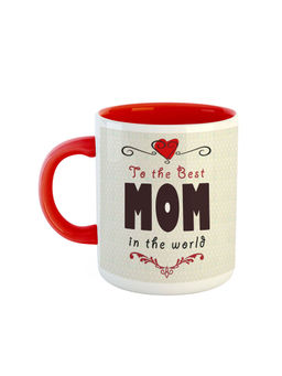 ARTBUG - Red The Best Mom In The World Printed Ceramic Coffee Mug