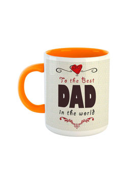 ARTBUG - Orange The Best Dad In The World Printed Ceramic Coffee Mug