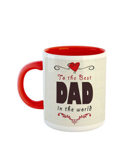 ARTBUG - Red The Best Dad In The World Printed Ceramic Coffee Mug