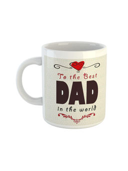 ARTBUG - White The Best Dad In The World Printed Ceramic Coffee Mug