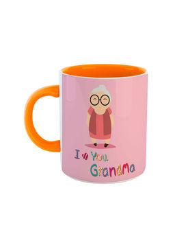 ARTBUG - Orange I Love You Grandma Quote Cute Grandma Printed Ceramic Coffee Mug
