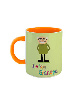 ARTBUG - Orange I Love You Grandpa Quote Cute Granddad Printed Ceramic Coffee Mug