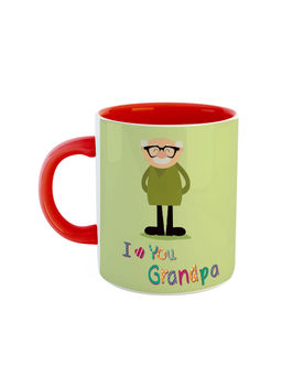 ARTBUG - Red I Love You Grandpa Quote Cute Granddad Printed Ceramic Coffee Mug
