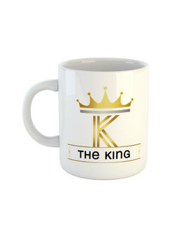 ARTBUG - White The King Printed Ceramic Coffee Mug