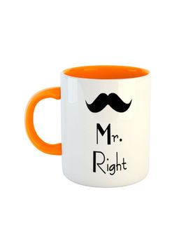ARTBUG - Orange Mr Right Printed Ceramic Coffee Mug