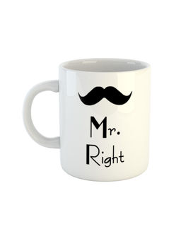 ARTBUG - White Mr Right Printed Ceramic Coffee Mug