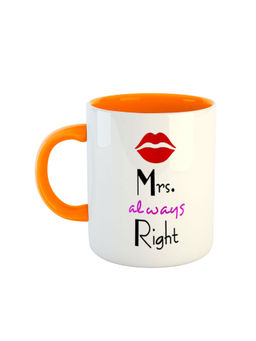 ARTBUG - Orange Mrs Always Right Printed Ceramic Coffee Mug