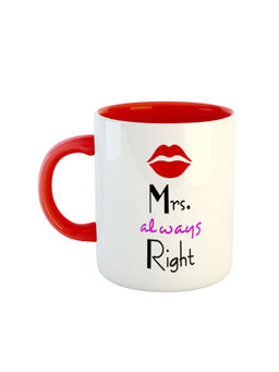ARTBUG - Red Mrs Always Right Printed Ceramic Coffee Mug