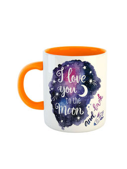 ARTBUG - Orange I Love U To The Moon And Back Printed Ceramic Coffee Mug