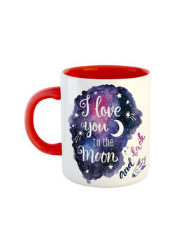 ARTBUG - Red I Love U To The Moon And Back Printed Ceramic Coffee Mug