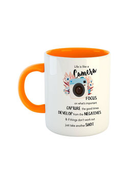 ARTBUG - Orange Life Is Like A Camera Ceramic Coffee Mug
