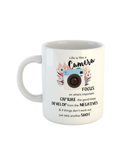 ARTBUG - White Life Is Like A Camera Ceramic Coffee Mug