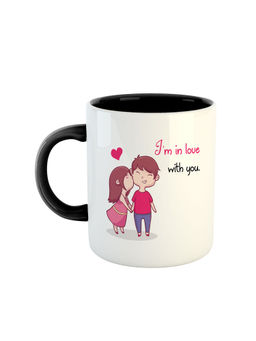 ARTBUG - Black I'M In Love With You Printed Ceramic Coffee Mug