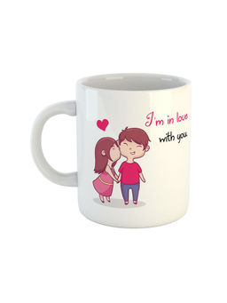 ARTBUG - White I'M In Love With You Printed Ceramic Coffee Mug