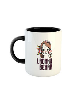 ARTBUG - Black Ladaku Behan Printed Ceramic Coffee Mug