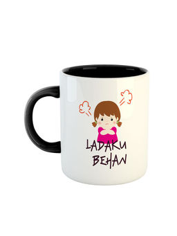 ARTBUG - Black Ladaku Behan Printed Ceramic Coffee Mug