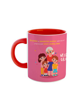 ARTBUG - Red We Love You Grandma Printed Ceramic Coffee Mug