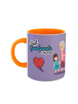 ARTBUG - Orange Best Grand Parents In The World Printed Coffee Mug