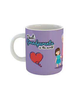ARTBUG - White Best Grand Parents In The World Printed Coffee Mug