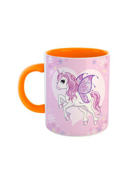 ARTBUG - Orange Unicorn Printed Coffee Mug For Girls