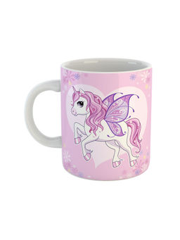 ARTBUG - White Unicorn Printed Coffee Mug For Girls