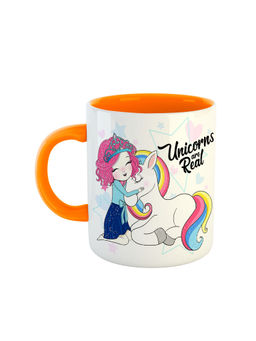 ARTBUG - Orange Unicorns Are Real Printed Ceramic Coffee Mug