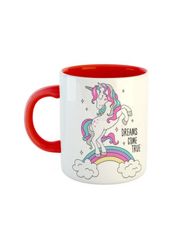 ARTBUG - Red Dreams Come True Unicorn Printed Ceramic Coffee Mug