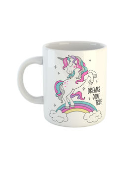ARTBUG - White Dreams Come True Unicorn Printed Ceramic Coffee Mug