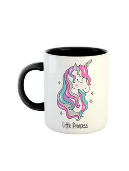 ARTBUG - Black Little Princess Unicorn Printed Ceramic Coffee Mug