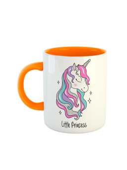 ARTBUG - Orange Little Princess Unicorn Printed Ceramic Coffee Mug