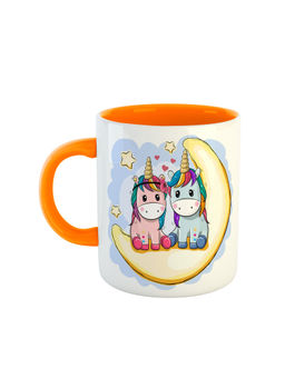 ARTBUG - Orange Unicorn Lover Printed Coffee Mug