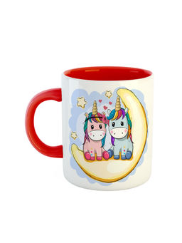 ARTBUG - Red Unicorn Lover Printed Coffee Mug