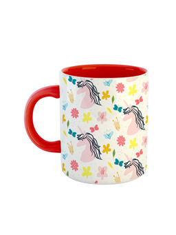 ARTBUG - Red Unicorn Graphic Printed Ceramic Coffee Mug