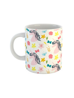 ARTBUG - White Unicorn Graphic Printed Ceramic Coffee Mug