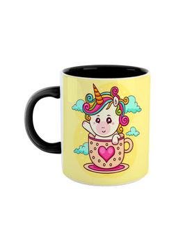 ARTBUG - Black Unicorn Printed Coffee Mug For Girls