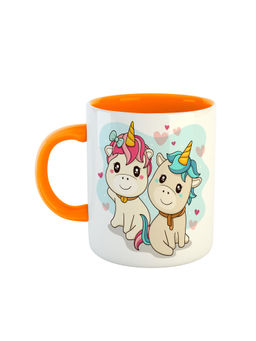 ARTBUG - Orange Unicorn Printed Coffee Mug