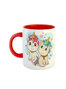 ARTBUG - Red Unicorn Printed Coffee Mug