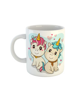 ARTBUG - White Unicorn Printed Coffee Mug