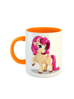 ARTBUG - Orange Unicorn Lover Printed Coffee Mug