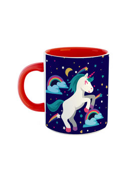 ARTBUG - Red Unicorn Graphic Printed Ceramic Coffee Mug
