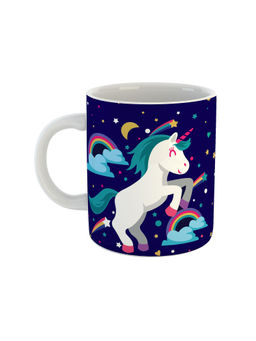 ARTBUG - White Unicorn Graphic Printed Ceramic Coffee Mug