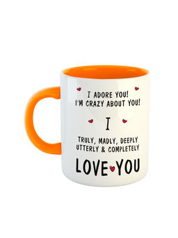 ARTBUG - Orange I Adore You! I'M Crazy About You ! Ceramic Coffee Mug