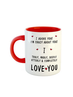 ARTBUG - Red I Adore You! I'M Crazy About You ! Ceramic Coffee Mug