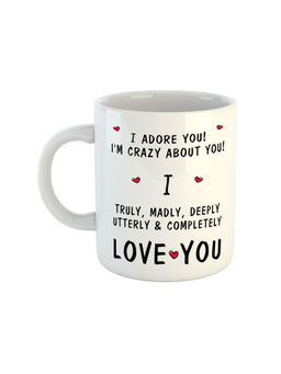 ARTBUG - White I Adore You! I'M Crazy About You ! Ceramic Coffee Mug