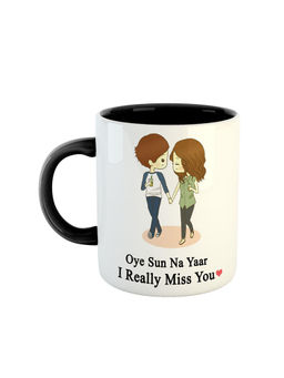 ARTBUG - Black Oye Sun Na Yaar I Really Miss You Printed Ceramic Coffee Mug