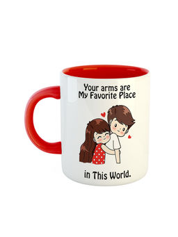 ARTBUG - Red Your Arms Are My Favourite Place In This World Ceramic Coffee Mug