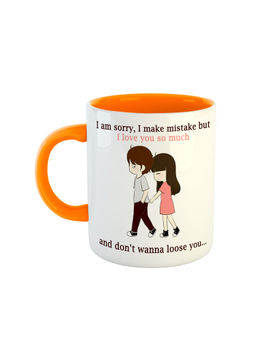 ARTBUG - Orange I Am Sorry, I Make Mistake But I Love U So Much Ceramic Coffee Mug