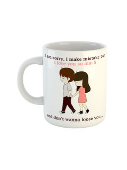 ARTBUG - White I Am Sorry, I Make Mistake But I Love U So Much Ceramic Coffee Mug